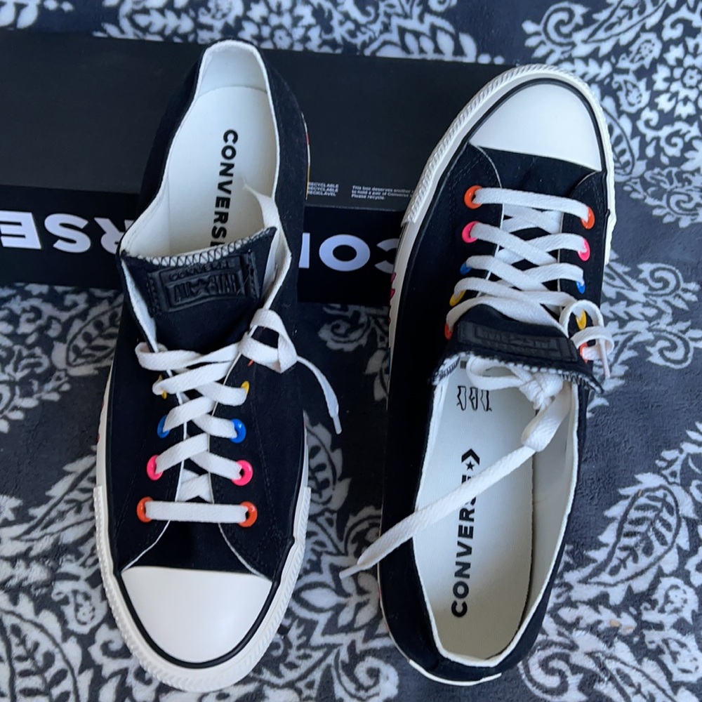 Converse Chuck Taylor All Star OX Black/Hyper Pink/Egret MEN`S - Picture 13 of 16